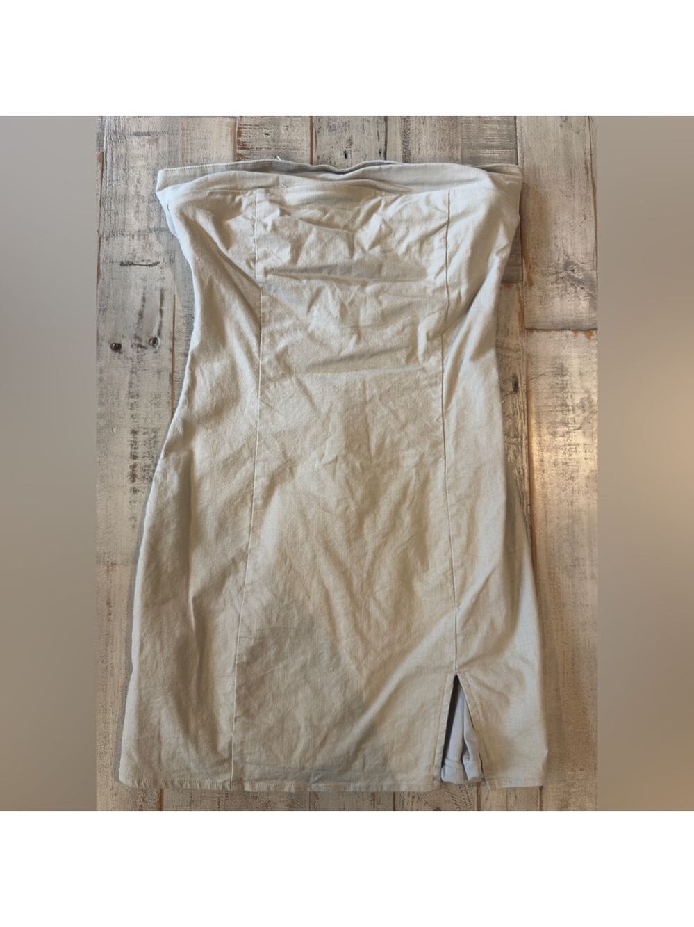Sky to Moon Beige Sleeveless Dress | Size Medium | Elegant & Chic